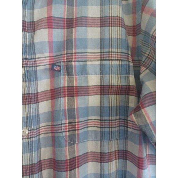 Ralph Lauren Jeans Co men's buttonfront shirt L plaid short sleeve nautical prep - Picture 3 of 10